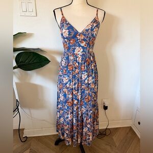 Floral Blue Maxi Dress